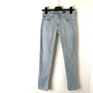AG Adriano Goldschmied Stevie Ankle Slim Straight Jeans Light Wash Stretch
